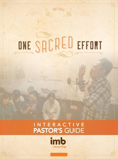 One sacred effort! Find your place in God s story. The 2014 theme is One sacred effort and the Scripture is Matthew 28:19-20.