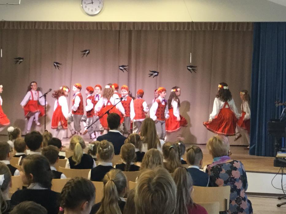 Our son Karl is learning Estonian culture by dancing with an Estonian folk dance group. They performed beautifully on Estonian Independence Day, Feb 24.