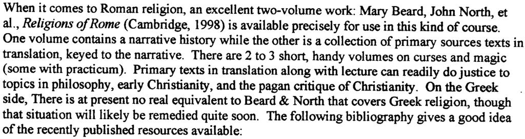 2 Proposal for CLA382: Greek & Roman Religion James A. Francis, Ph.D.