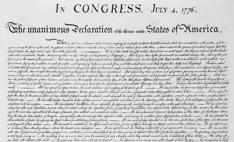 The Declaration of Independence - 1776 - Written by Thomas Jefferson, this revolutionary document dissolved all political