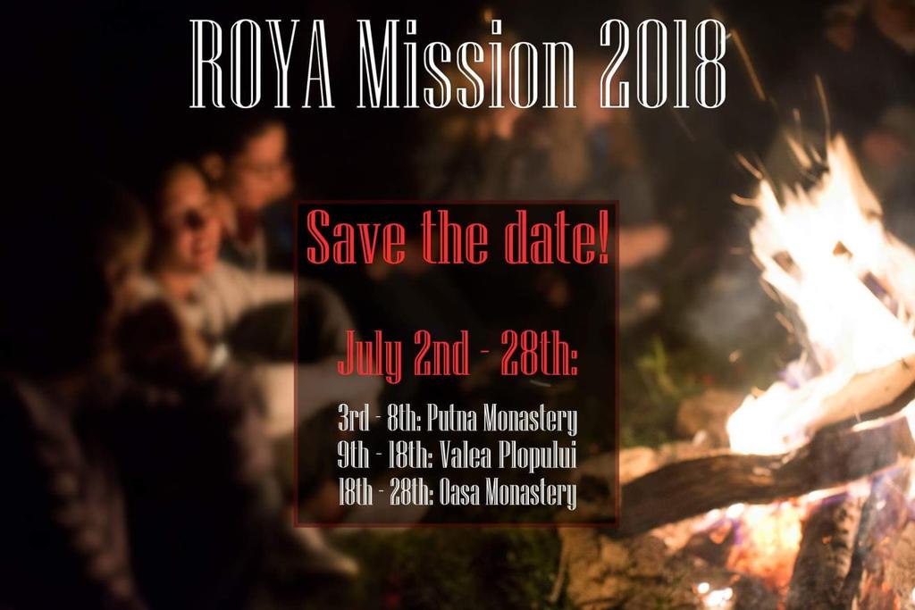 The dates for this year's ROYA Mission trip: July 2nd -