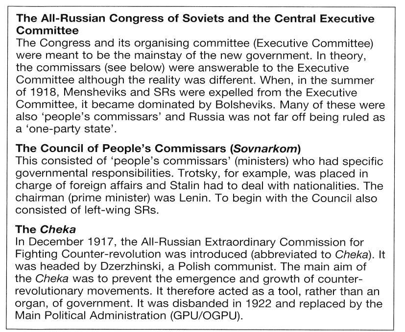 Task 2: Stalin s changes to the nature of Government Below is the nature of the Bolshevik state under Lenin.