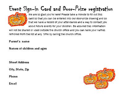 Event ent Sign-in card Use this to collect information about your guests