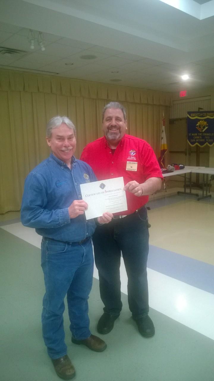 SK Gary Richmond Receiving An Appreciation Certificate