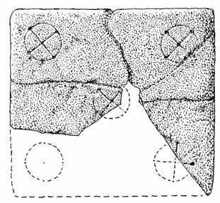 underlying circular structure. The surrounding wall and path can be seen to the north. From: Lowe, et. al.