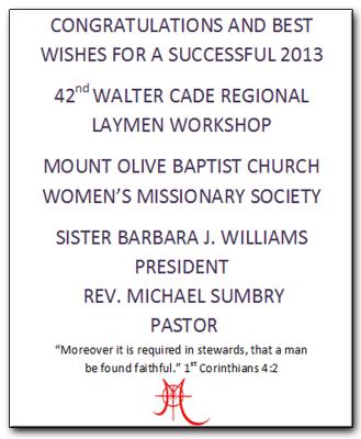 Mount Olive Baptist Church 2401 University Blvd. SE SUNDAY SCHOOL 9:30 a.m.