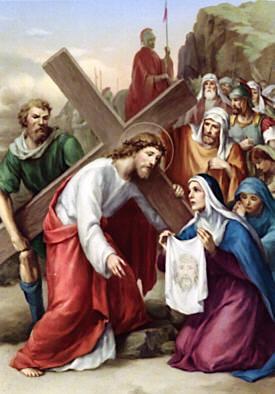 Station VI- Veronica Wipes the Face of Jesus Jesus' journey is at times brutal. He has entered into the terrible experiences of rejection and injustice. He has been whipped and beaten.