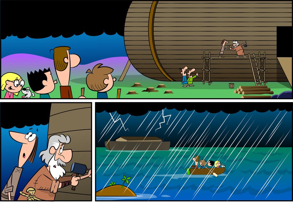 It was by faith that Noah built a large boat to save his family from the flood. He obeyed God, who warned him about things that had never happened before (Hebrews 11:7a NLT).