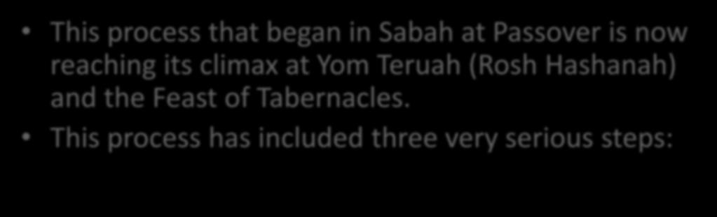 process that began in Sabah at Passover is