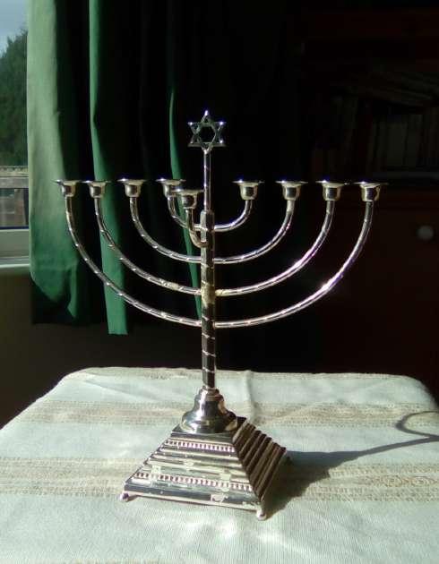 Chanukah candlestick (han-oo-ka) Dreydel (Yiddish name dray-dle) Sevivon (Modern Hebrew name - seh-vee-von) For marking the eight days of Chanukah. A game played at Chanukah.