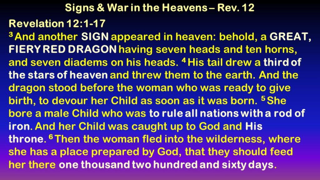 7 Head, 10 Horns, 7 Diadems (crowns) on each head We ll talk about this in later sermons Suffice it to say, Like I ve said before, it has everything to do with how Satan chooses to rule over the