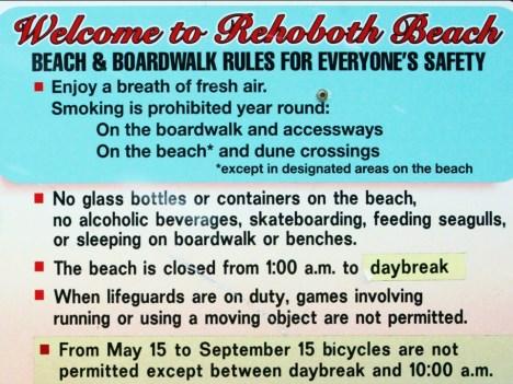 Then there s this other much bigger section which are beach and boardwalk rules, right? And if you look at them closely, and they are pretty well blown up on the screen you can read most of them.