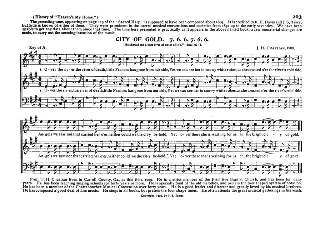 (Hstory of "Heavens My Home." ) 203 The precedng tune, appearng on page 9 of the "Sacred Harp," s supposed to have been composed about 869. It s credted to R.H. Davs and J. S.
