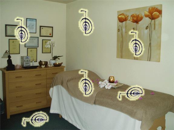 Preparing To Treat a Client Clear any negative energy and raise the vibration of the room by using the Cho-Ku-Rei symbol.