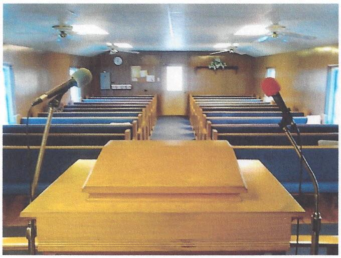 Later in the 60's a furnace room and sound room were added behind the pulpit. The old wood stove was removed and an oil furnace and ducting were installed in a drop ceiling.