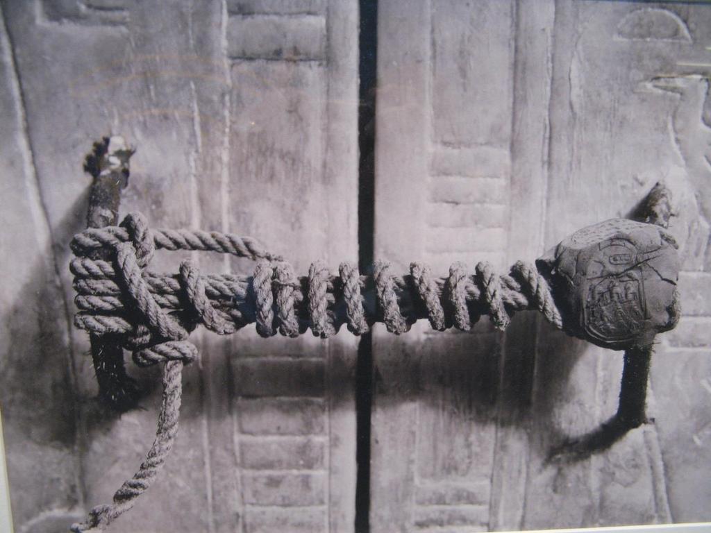 ANCIENT EGYPT PACKET The unbroken seal on King Tutankhamun s tomb, 1922. (Photograph by Harry Burton, Griffith Institute, Oxford, National Geographic Society).