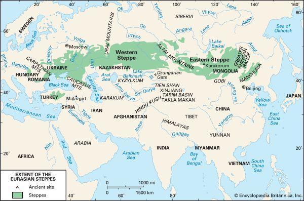 THE MONGOLS Recall: The steppes (grasslands) of Eurasia were