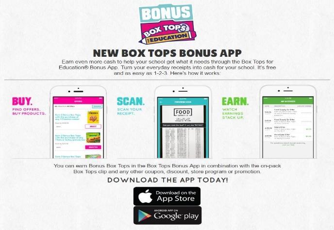 Please download the Box Tops app and sign up to support St. Mary s Elementary.