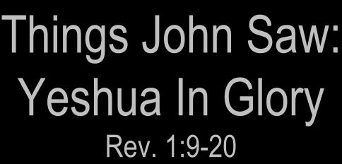 Things John Saw: Yeshua In Glory Rev.