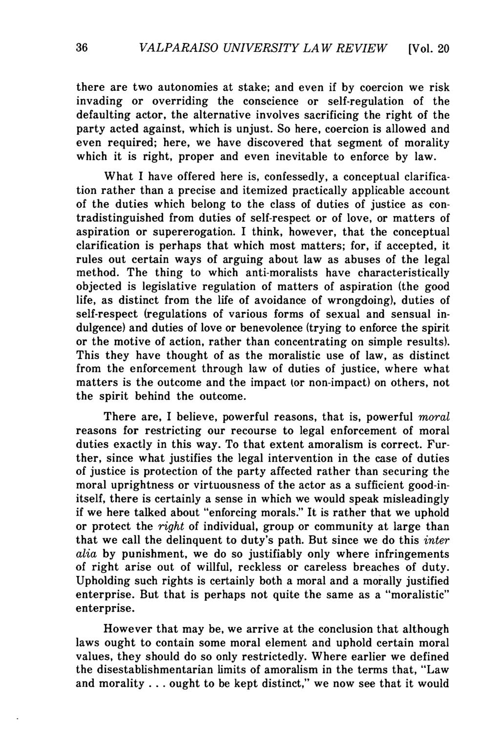 Valparaiso University Law Review, Vol. 20, No. 1 [1985], Art. 1 36 VALPARAISO UNIVERSITY LAW REVIEW [Vol.
