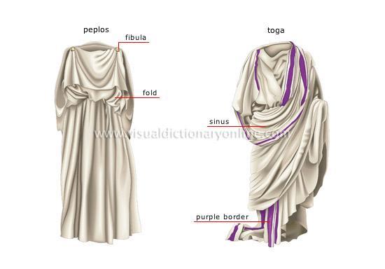 The women also wore the tunic and on her, the "stole" is in use (a long dress