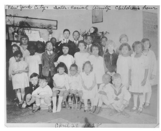 Inter-Racial Amity Children s Hour New York, April 29, 1928 Here is a remarkable photograph of the Inter-racial Amity Children s Hour, taken April 29, 1928.