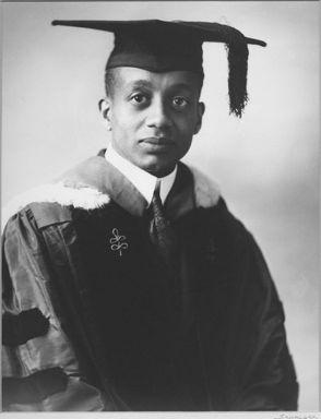 1918 Alain Locke in Harvard doctoral robe, with Oxford University hood. In 1918, Locke received his Ph.D. in philosophy from Harvard University.
