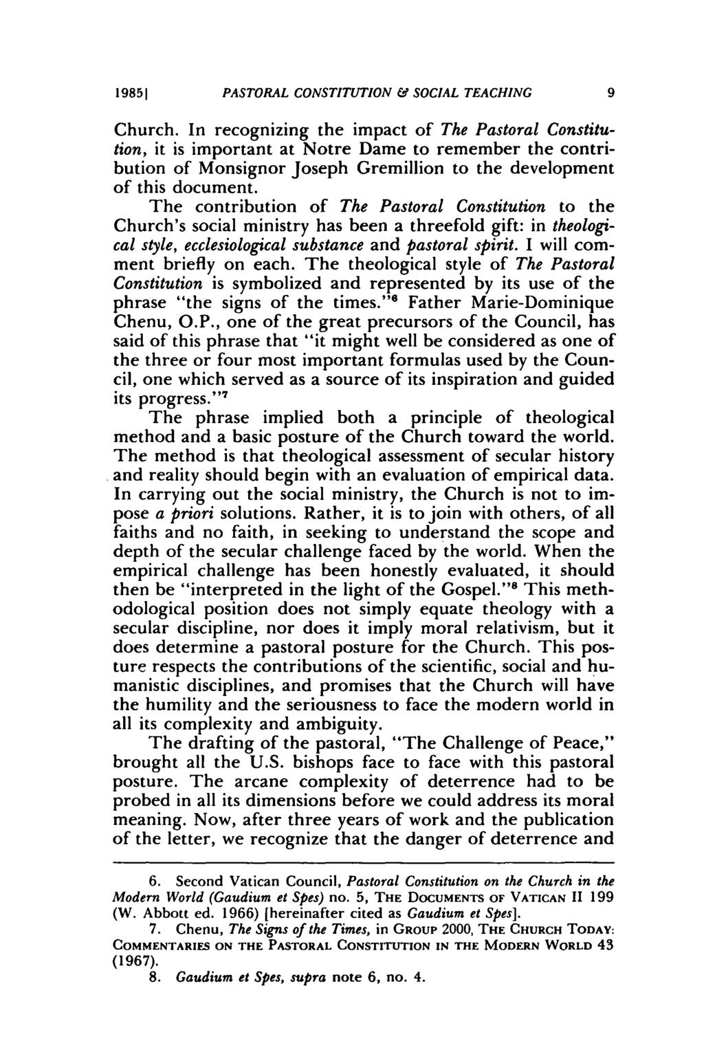 19851 PASTORAL CONSTITUTION & SOCIAL TEACHING Church.