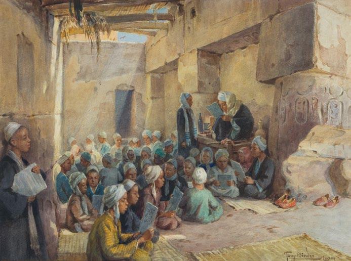93. Tony Binder (Austrian, 1868-1944) The Qur'anic lesson in Luxor