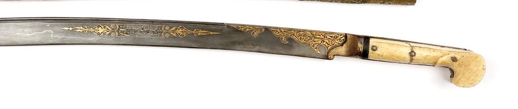 In scabbard approx 69 cm Out of scabbard approx 65 cm Blade length approx 52 cm $ 6,000-8,000 QAR 21,900-29,200 171.