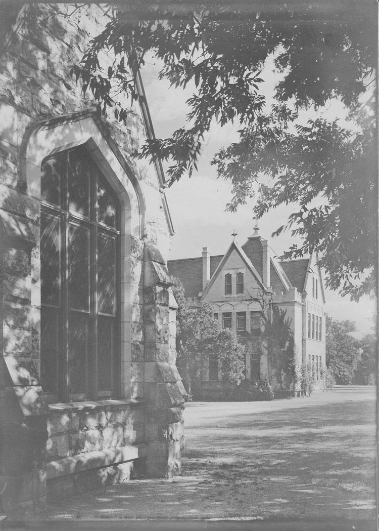 Figure 10: Front (west) window, Grace Hall to the south, camera facing southeast, c. 1940s.