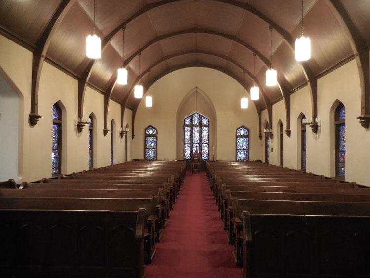 Photo #8: Interior nave, camera facing west