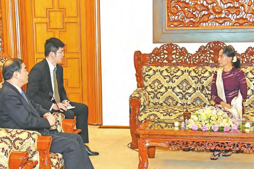 6 national 18 january 2018 State Counsellor receives Chinese Vice Foreign Minister and Major General, Deputy Chief of Staff State Counsellor Daw Aung San Suu Kyi meets with the Chinese delegation led