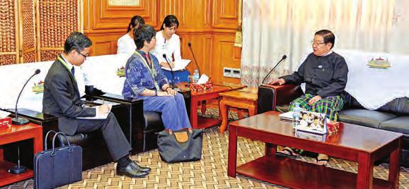 of Myanmar. From Majesty Felipe Vl, King of Spain Mr President, Deputy Speaker of Pyithu Hluttaw U T Khun Myat meets with Singaporean Ambassador in Nay Pyi Taw yesterday.