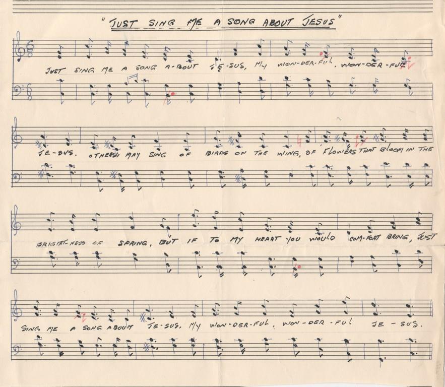 5 Sidney Cox s Original Manuscript For This Chorus [Editorial Note: Sidney Cox had composed this chorus especially for the 1968 Bible Conference held the previous year which he also attended as a
