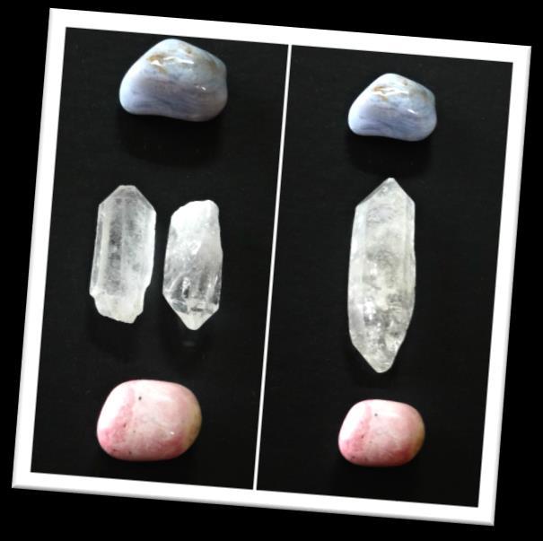 By KIM To assist with clearing energy blockages within the chakra system. 1 clear quartz double-terminated point, OR 2 clear quartz single-terminated points.