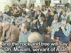 killing Jews and the remaining Jews will be exposed by the trees and stones.