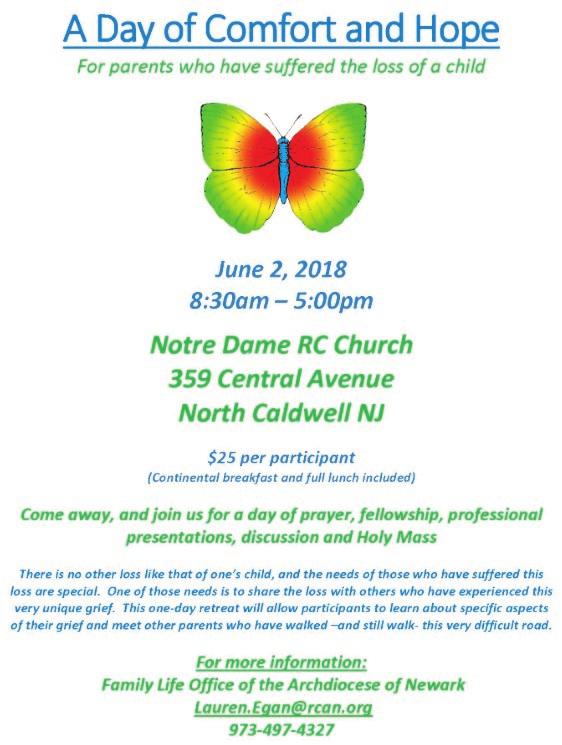 SINGLE PARENT SUCCESS MAY 16 The Archdiocese of Newark s Family Life Office is sponsoring a special event to honor single parents on Wednesday, May 16 from 6:45 pm to 8:30 pm at Notre Dame RC Church,