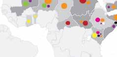 SANITATION & HYGIENE * DOTS REPRESENT PROJECTS IMPLEMENTED WITHIN THE COUNTRY NOTED, BUT LOCATIONS ARE NOT EXACT.