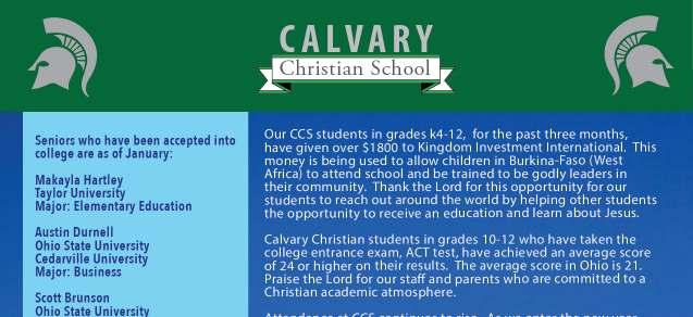 CalStuMi (Calvary Student Ministries) - ~ for February ~ Regular student ministries: LIGHT Grades 9-12 Sunday morning Bible study