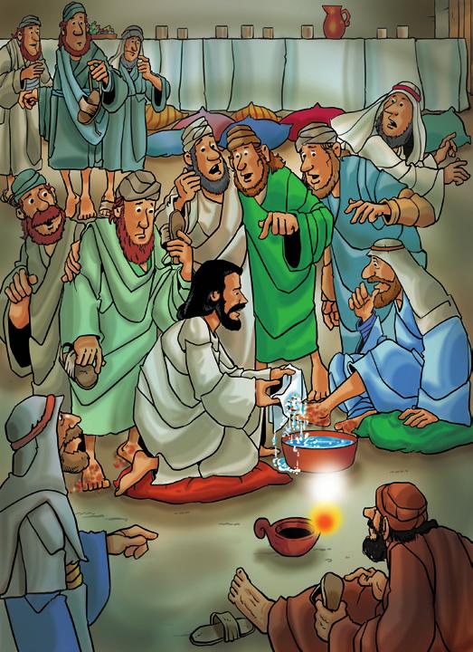 Jesus Washes the Disciples Feet Ages 3 5 March 18, 2018 E Transitioning to Story Time When you sense the children are ready to move into group time, call them to the story corner, playing and singing