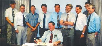 Vol. 30 No. 10 October 2001 RATE GROUP CONFIRMS FAST DIFFUSION OF HELIUM IN ROCKS by Larry Vardiman, Ph.D. L to R: Bill Hoesch; Stephen Boyd; Donald DeYoung; Steve Austin; John Baumgardner; D.