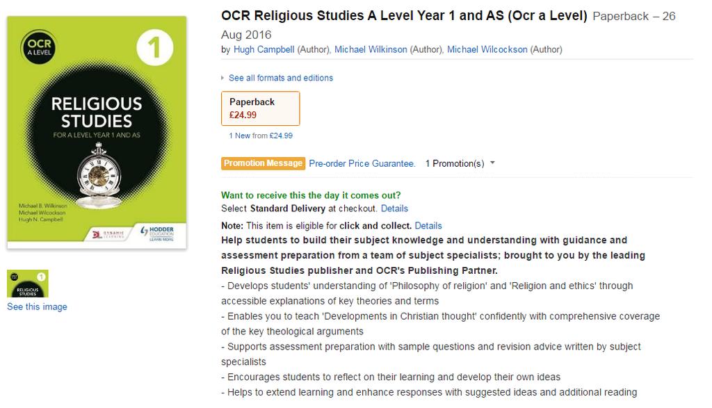 Preparation for A Level Philosophy, Religion & Ethics Things to buy: 1.