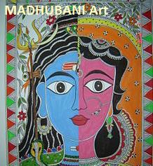 Madhubani paintings also use two dimensional imagery, and the colors used are derived from plants. Ochre and lampblack are also used for reddish brown and black respectively.