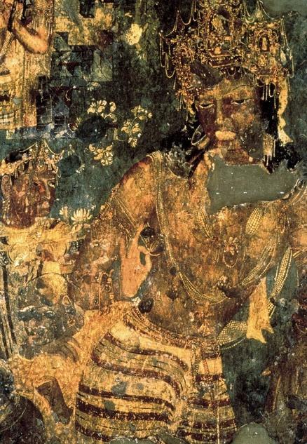 Bodhisattva, wall painting in cave, India, Vakataka Dynasty, 475 CE Bodhisattvas are beings who have intentionally postponed their own