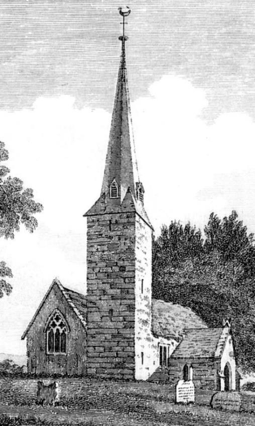 3. THE TOWER AND SPIRE This engraving of the west view of the church was published in 1782 by Richard Godfrey.