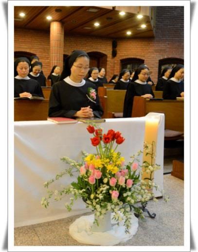 9: Novice Rosaria Kim made her first profession in the presence of the community on Sunday morning, Feb. 9.
