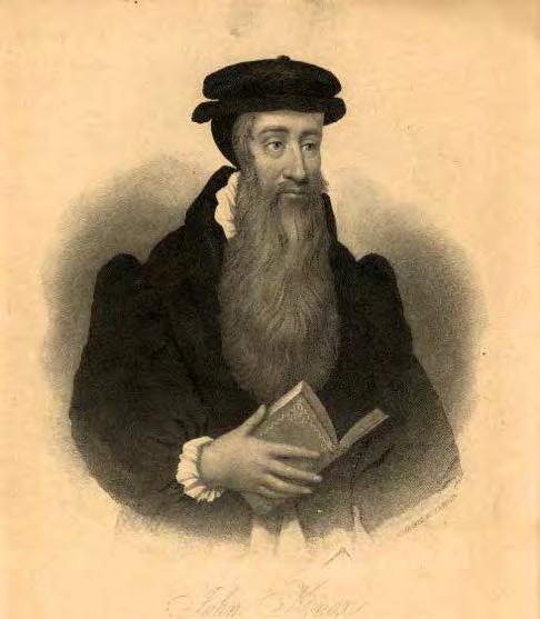 John Knox, Scottish clergyman and leader of the Protestant Reformation, who is considered the founder of the Presbyterian denomination, met John Calvin in Geneva and gained experience and knowledge