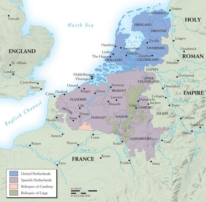 Map 12 1 THE NETHERLANDS DURING THE REFORMATION The northern and southern provinces of the Netherlands.