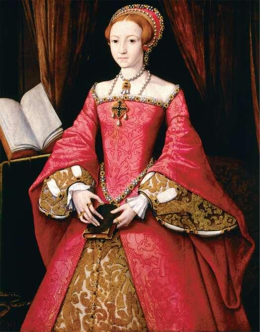 An idealized likeness of Elizabeth Tudor when she was a princess, attributed to Flemish court painter L. B. Teerling, ca. 1551.